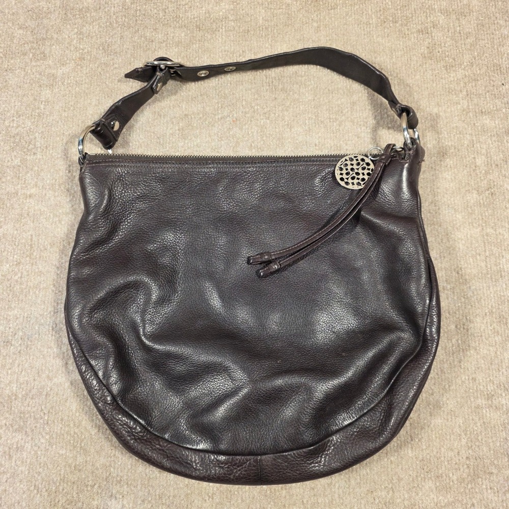 Coach Madison Espresso Brown Pebbled Leather Hobo Shoulder Bag 13655